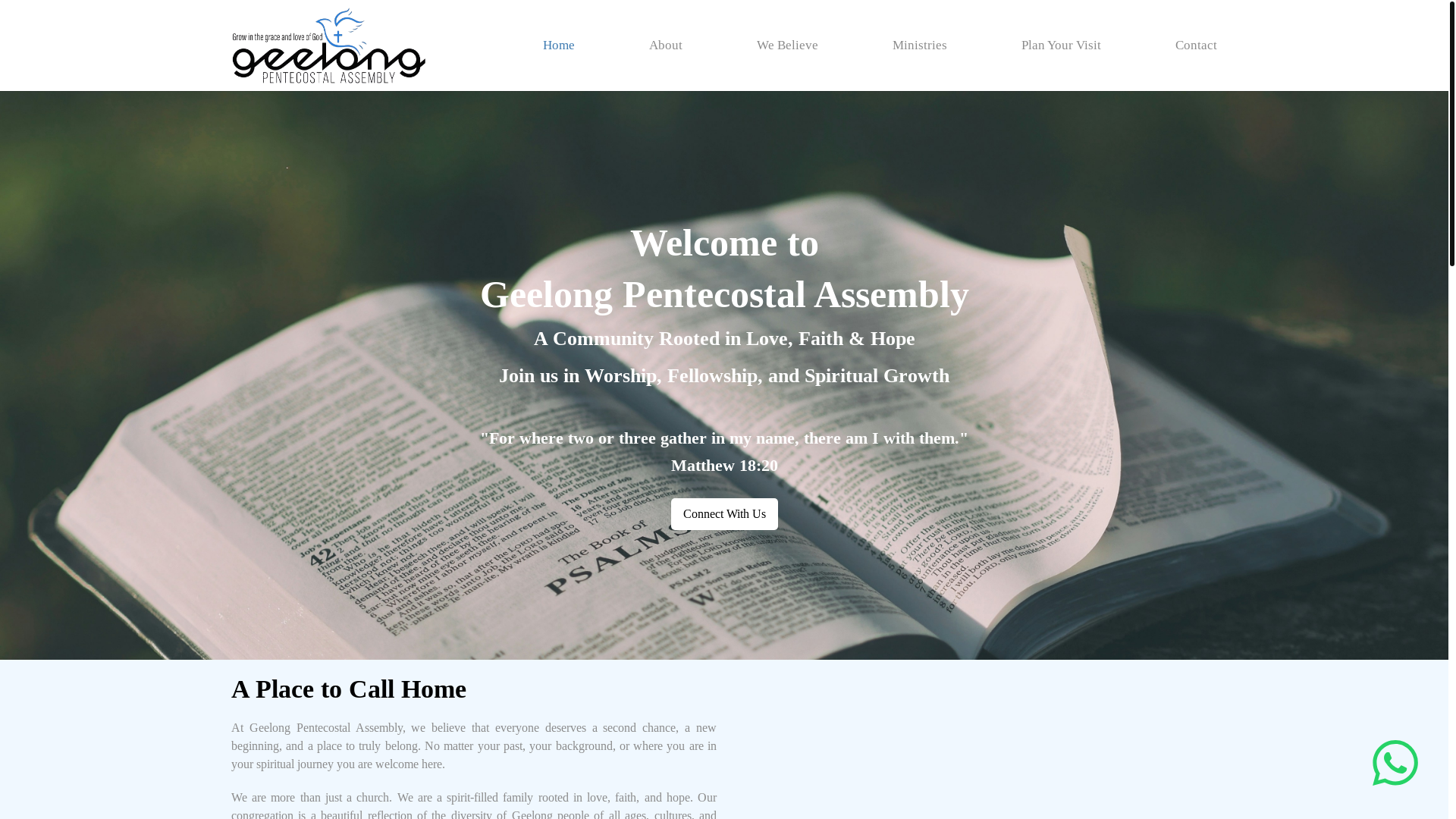 website screenshot of https://geelongpentecostalassembly.com.au/