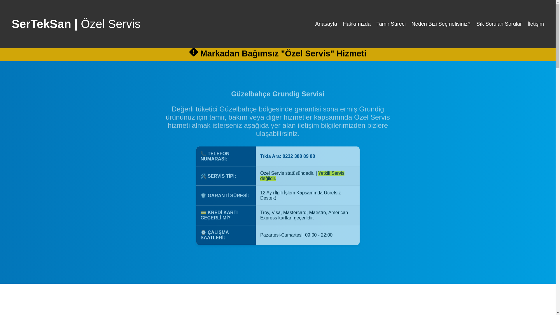 website screenshot of https://grundigservisiguzelbahce.net.tr/