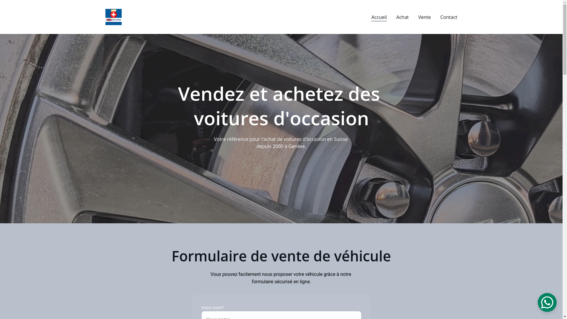 website screenshot of https://vendre-voiture-geneve.ch/