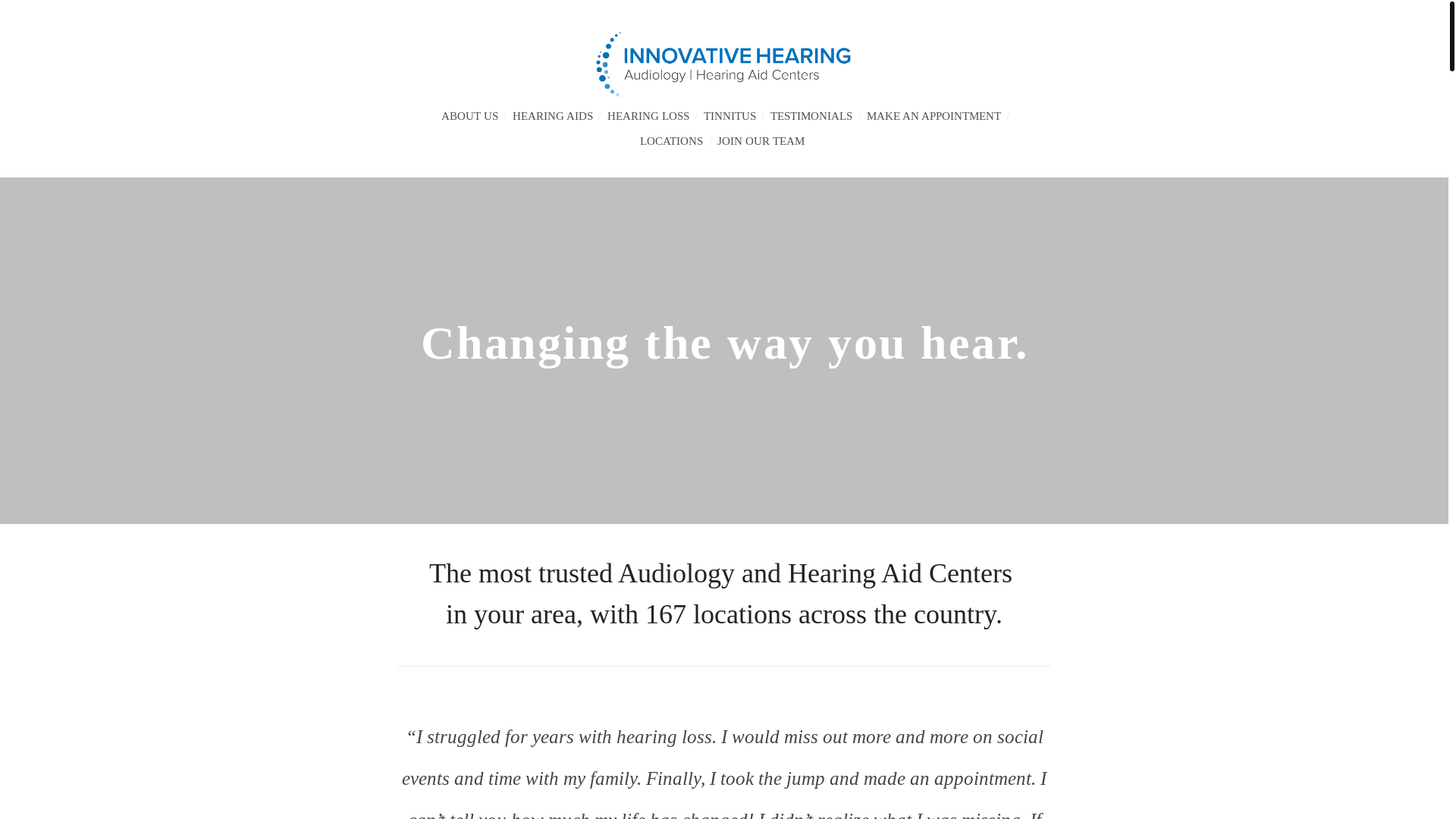 website screenshot of https://innovative-hearing.com/