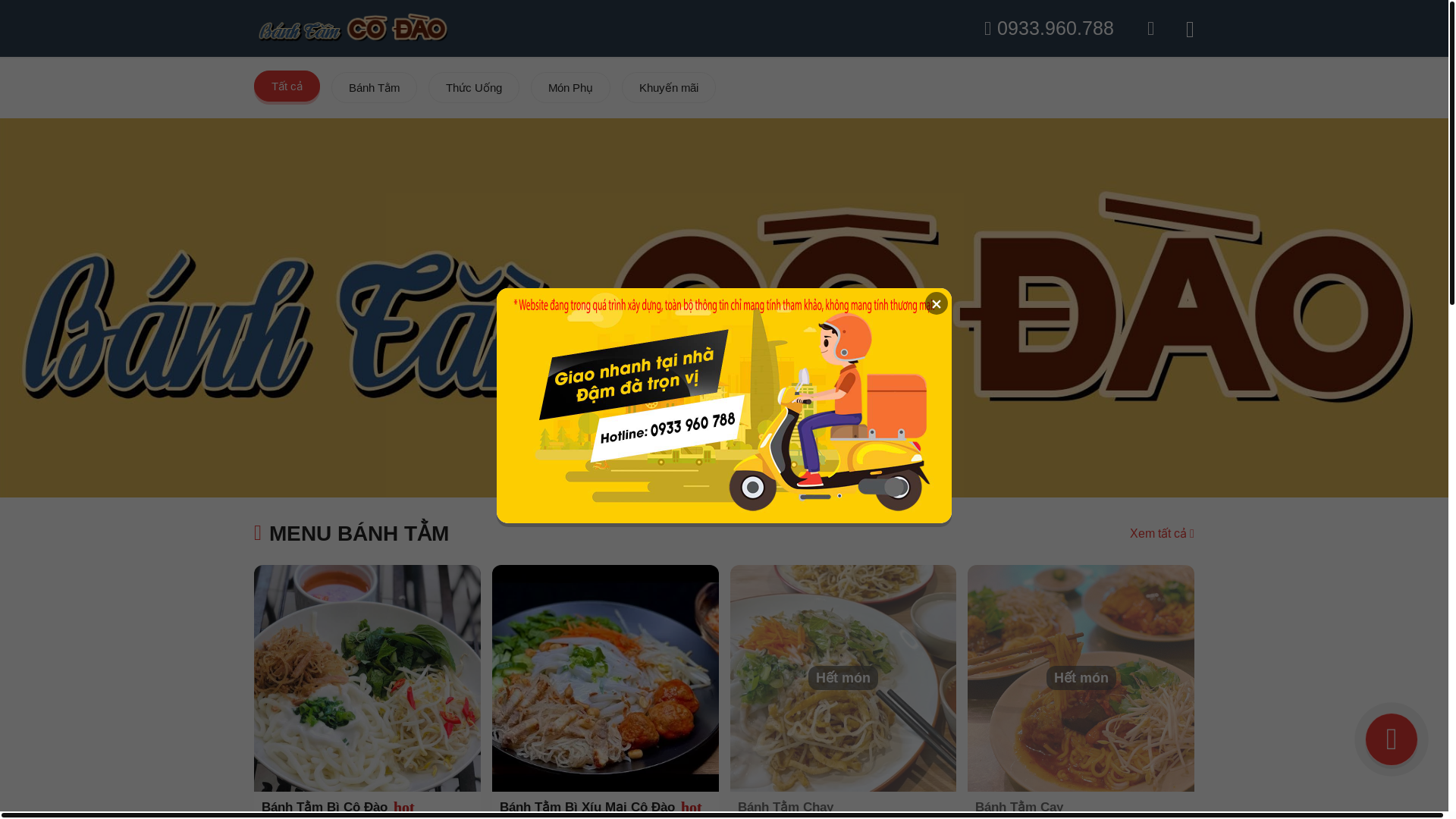 website screenshot of https://banhtamcodao.pages.dev/