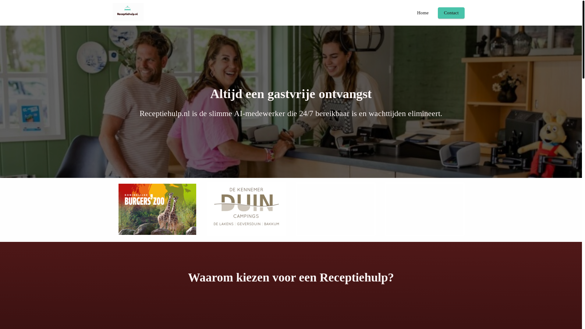 website screenshot of https://receptiehulp.nl/