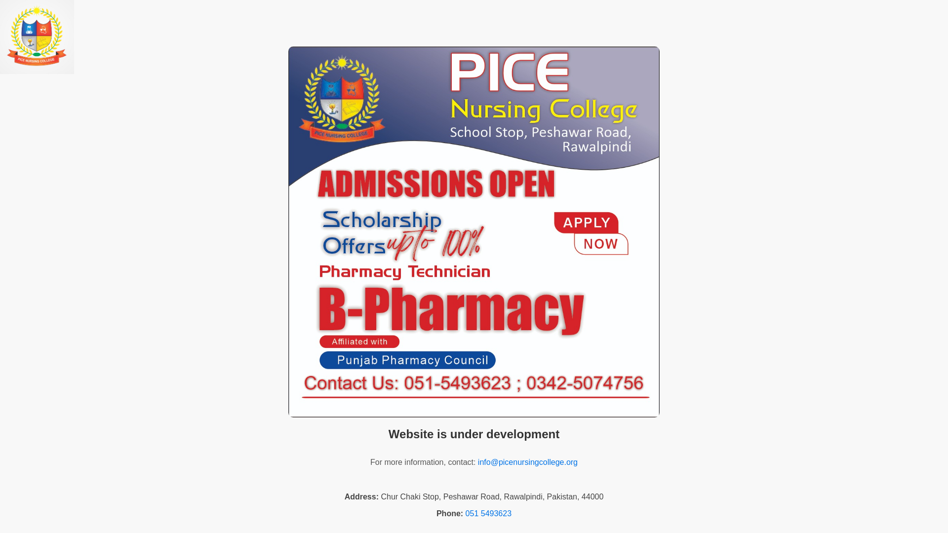 website screenshot of https://picenursingcollege.org/