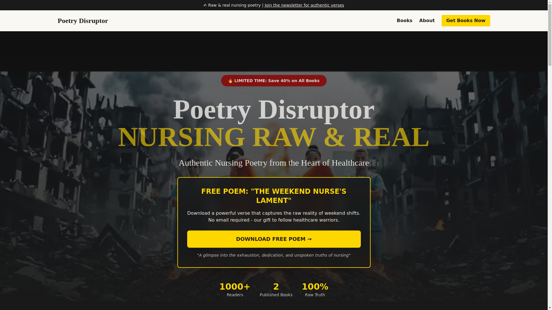 website screenshot of https://poetry-disruptor.pages.dev/