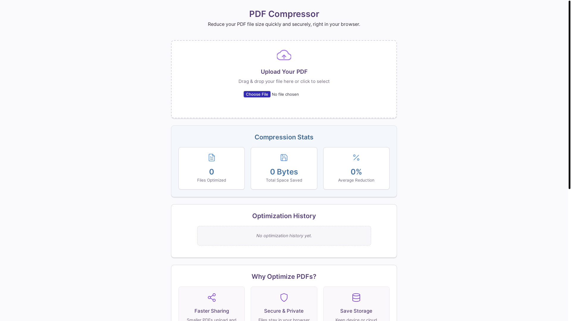 website screenshot of https://pdf-compressor-bo8.pages.dev/