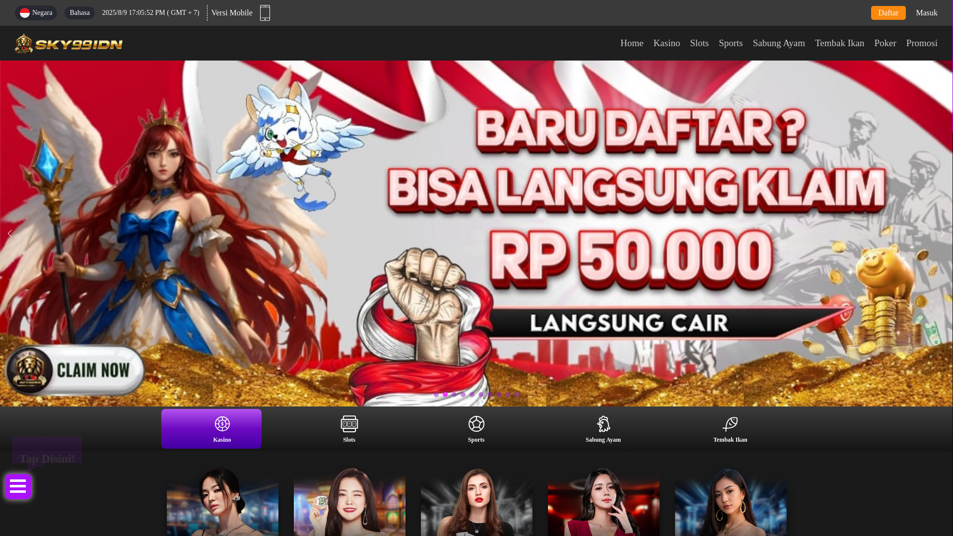 website screenshot of https://sky99terbang4.store/