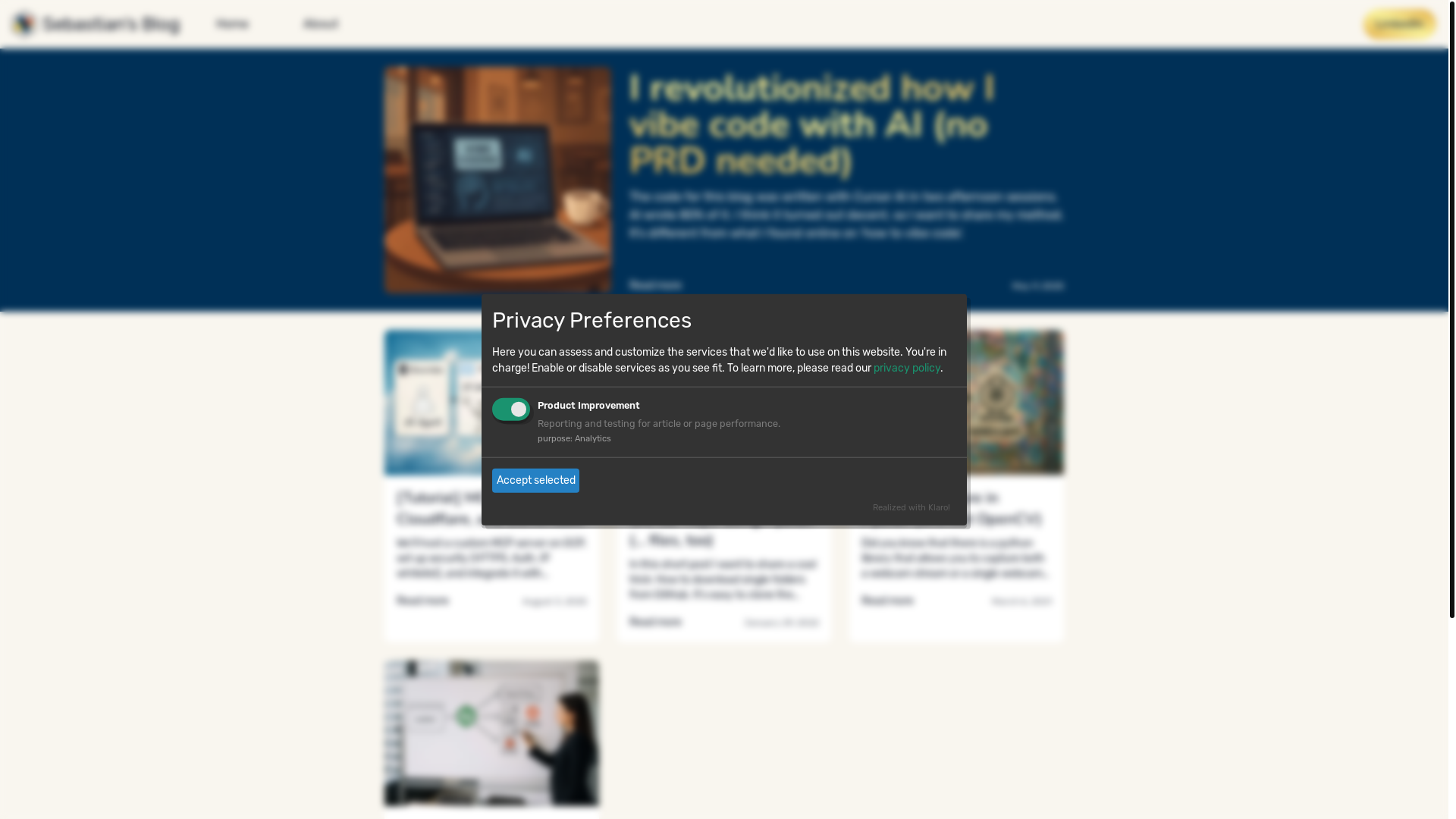 website screenshot of https://sebastians-blog.pages.dev/