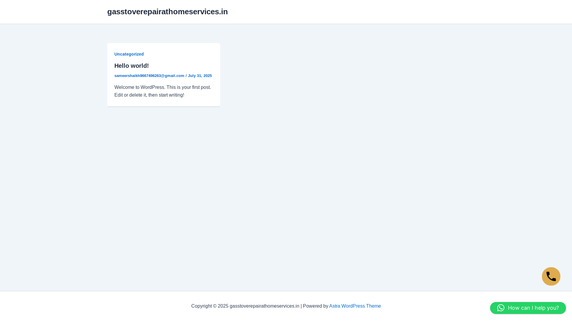 website screenshot of https://gasstoverepairathomeservices.in/