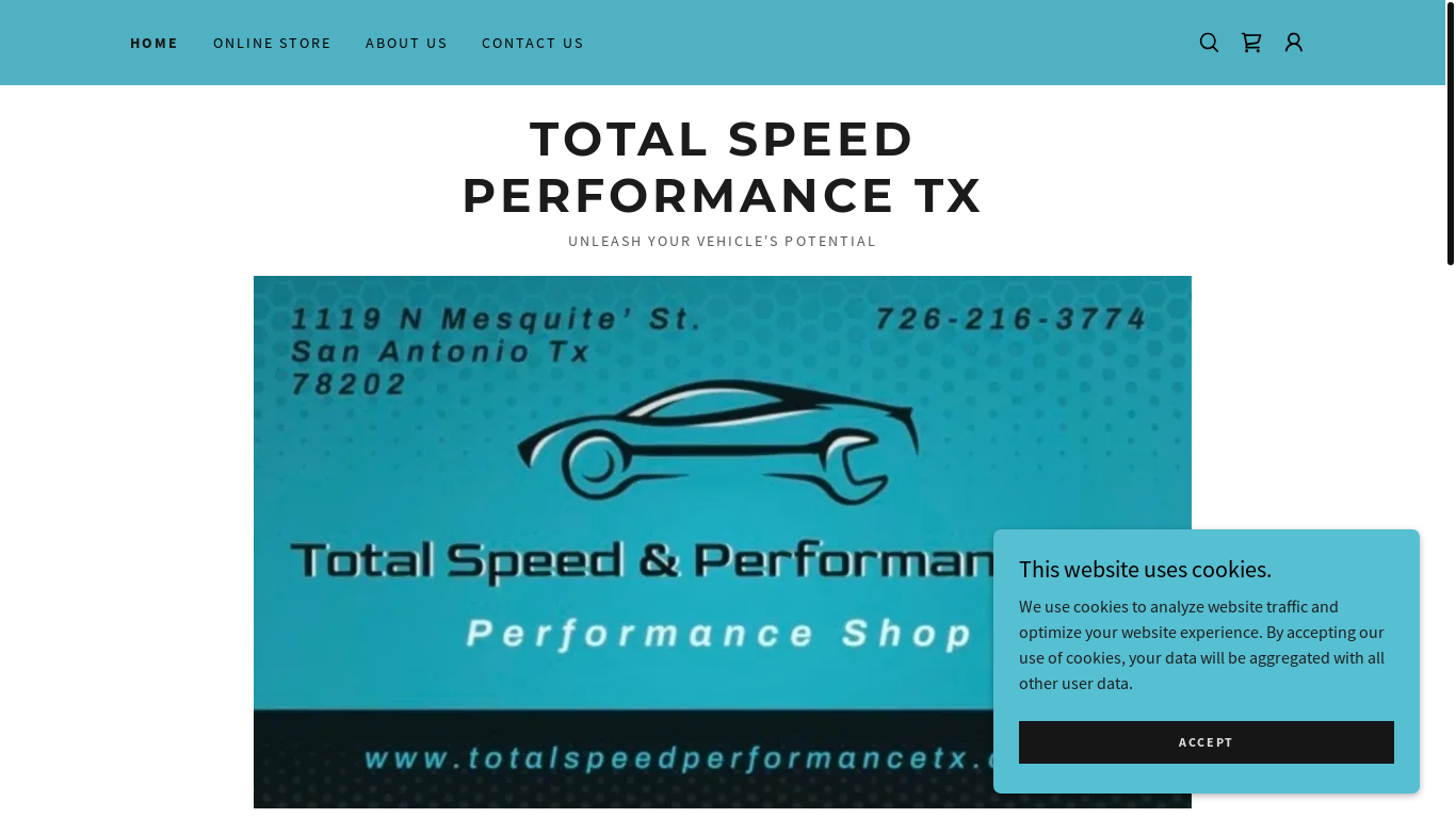 website screenshot of https://totalspeedperformancetx.com/