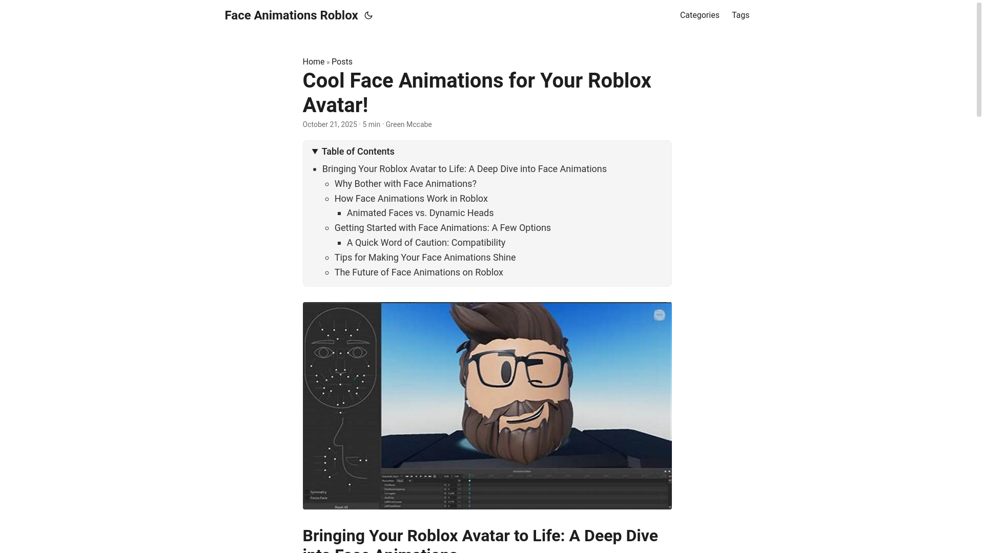 website screenshot of https://face-animations-roblox.pages.dev/