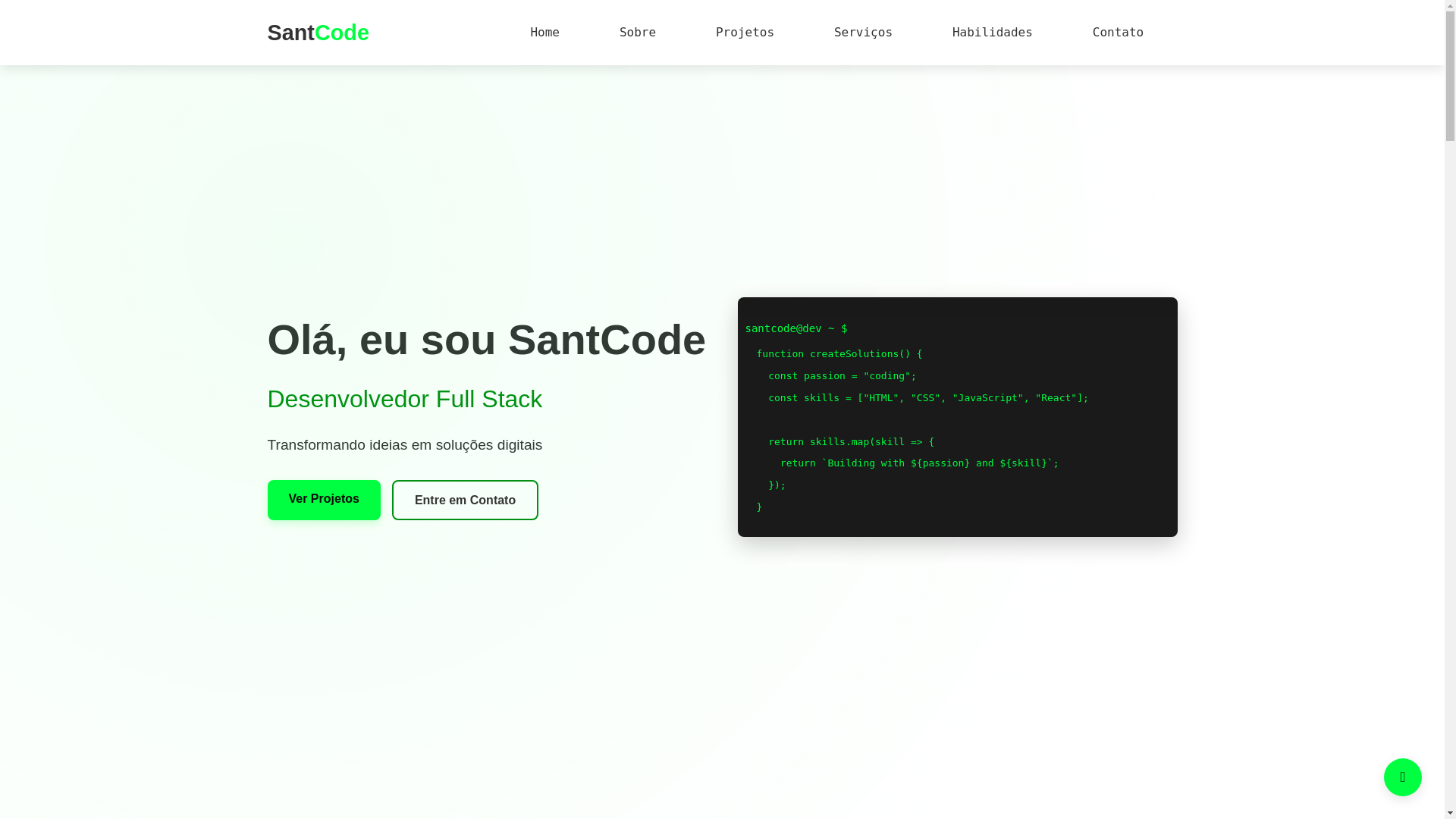 website screenshot of https://santcode.com.br/