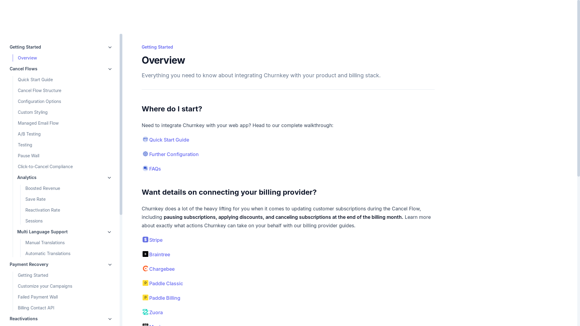 website screenshot of https://churnkey-docs.pages.dev/