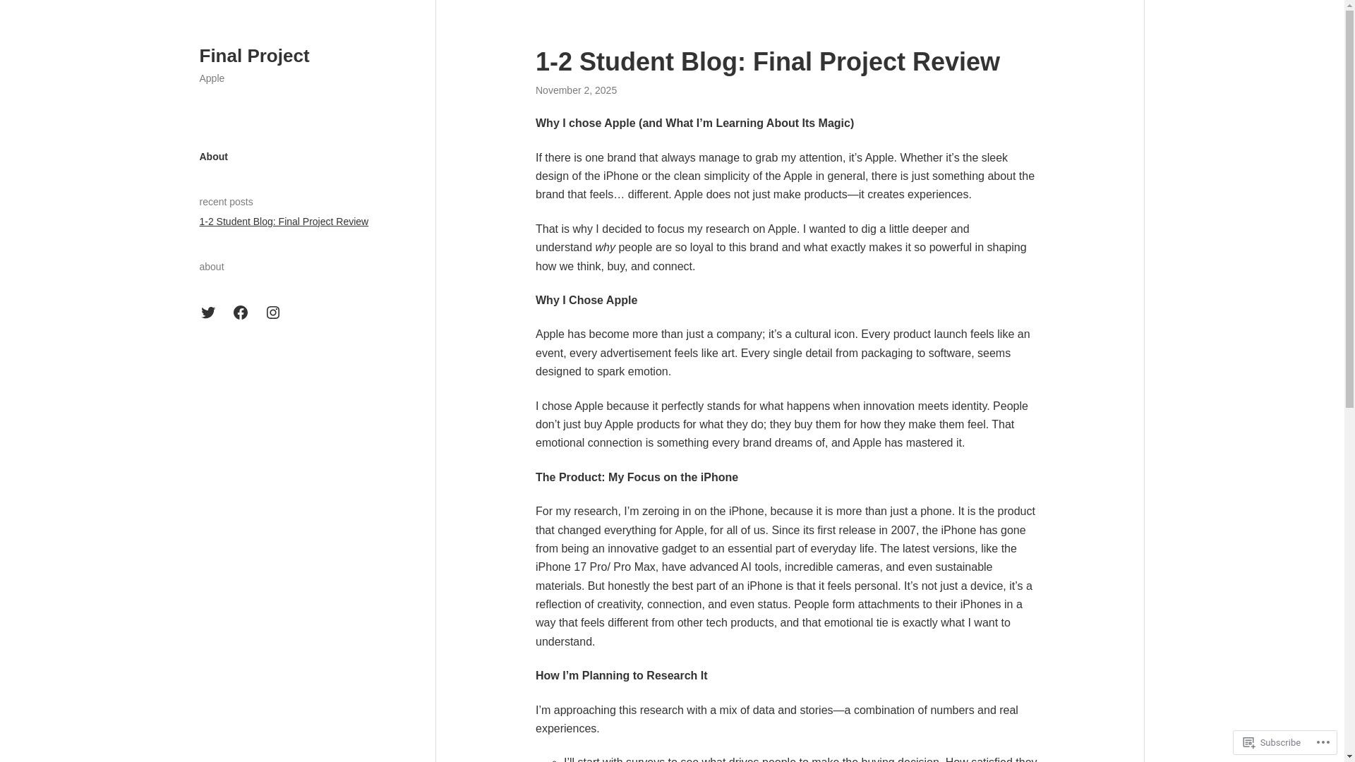 website screenshot of https://finalprojects.blog/
