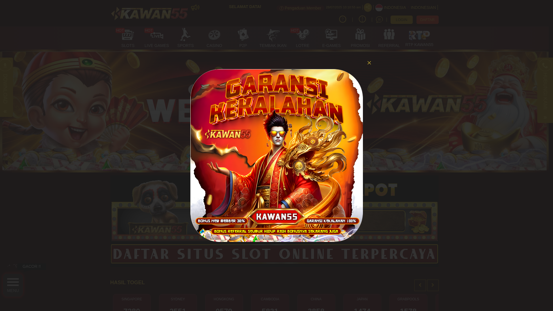 website screenshot of https://kawan55jaya.com/
