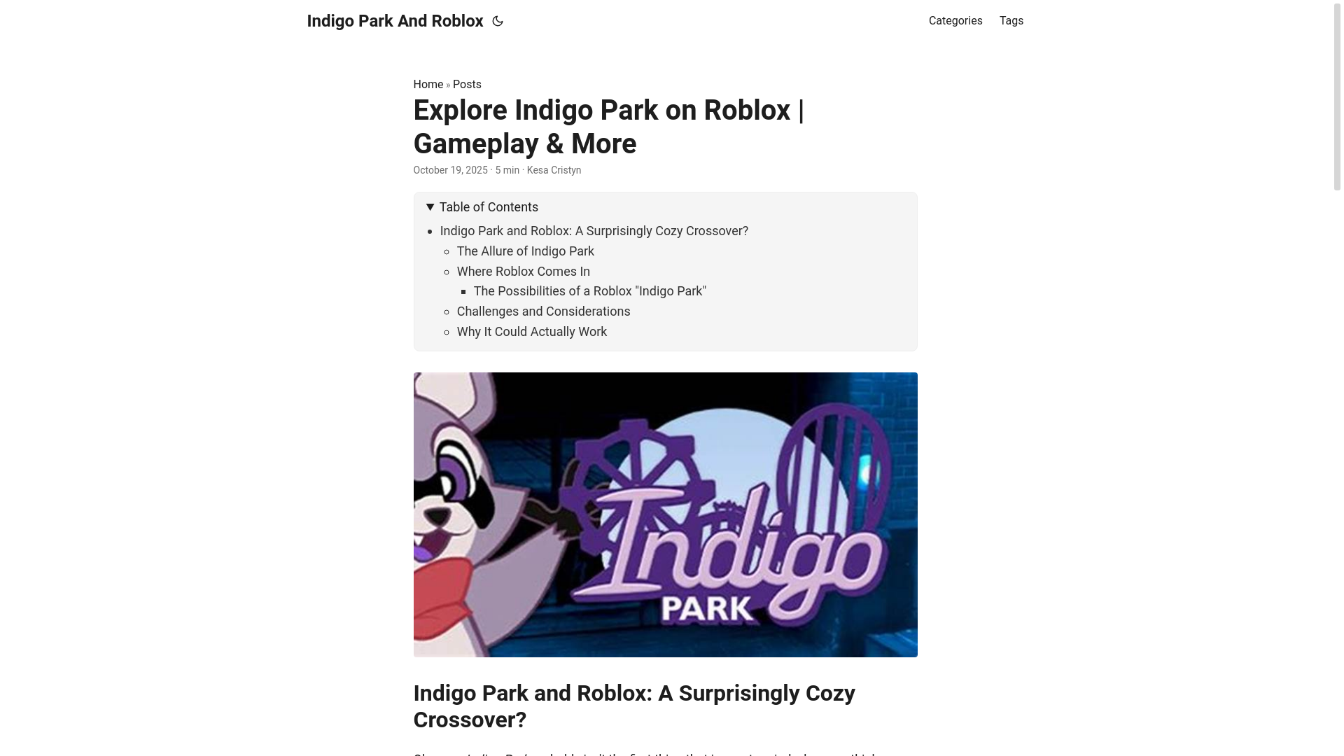 website screenshot of https://indigo-park-and-roblox.pages.dev/