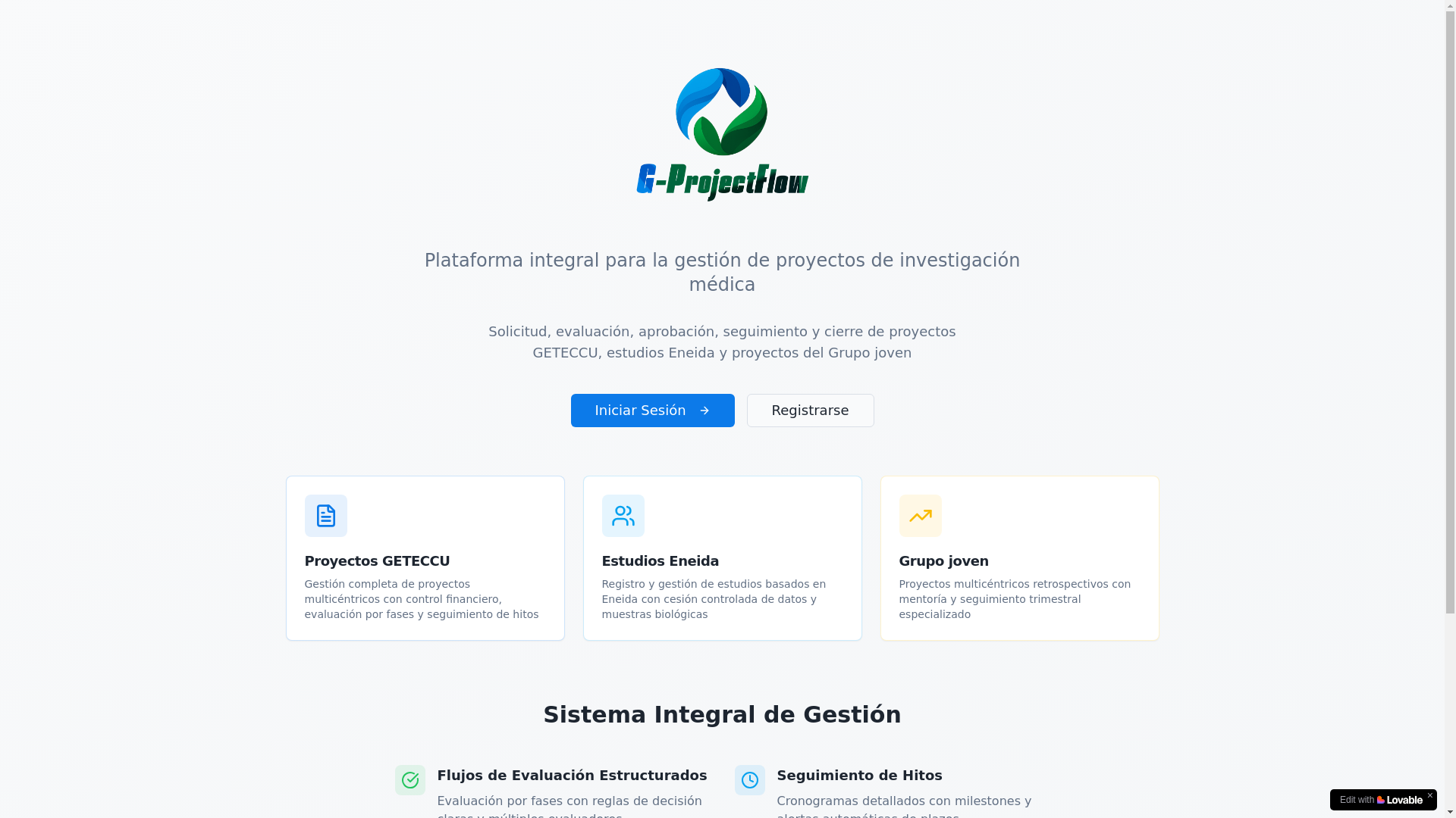 website screenshot of https://gprojectflow.com/