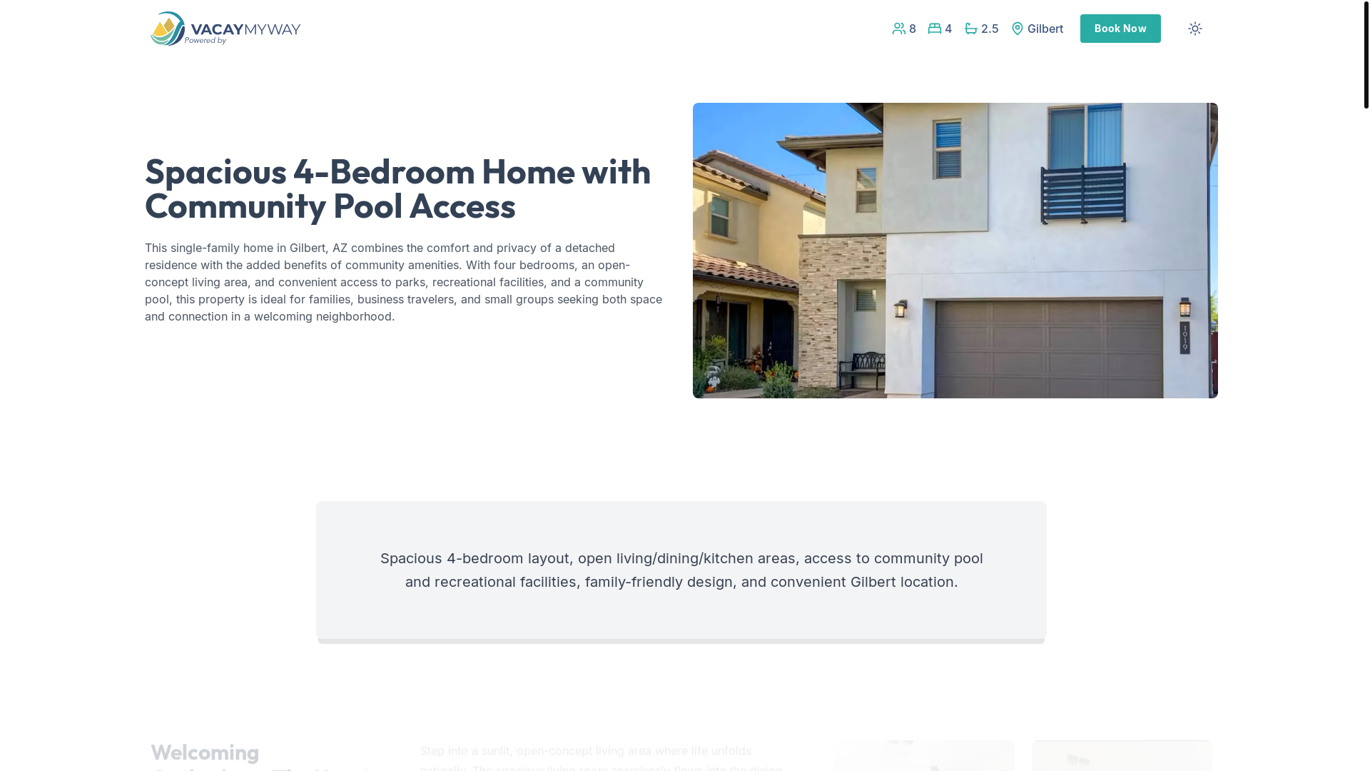 website screenshot of https://roomygilbert.holiday/