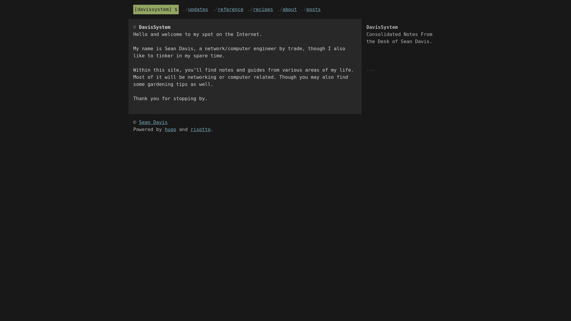 website screenshot of https://davissystem-root.pages.dev/