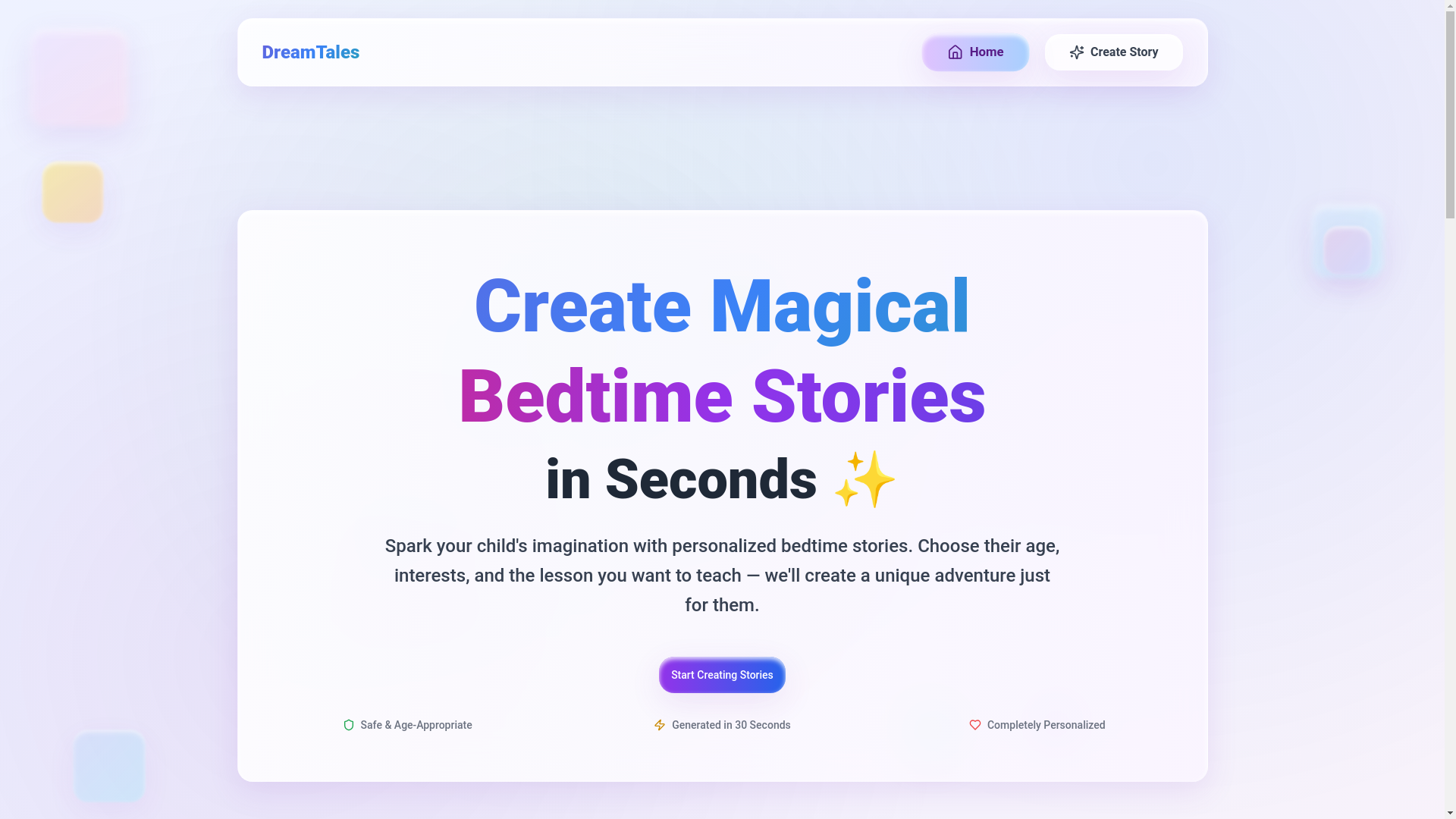 website screenshot of https://yourdreamtales.online/