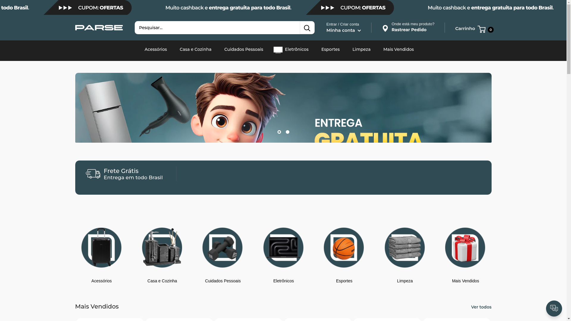 website screenshot of https://lojaparse.com.br/