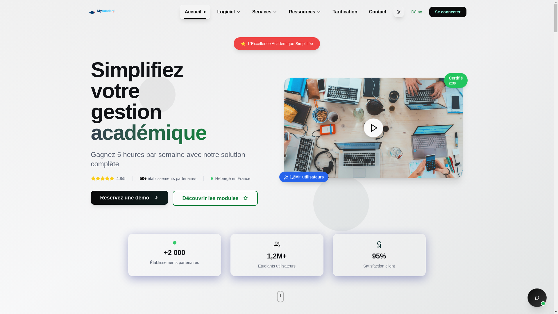 website screenshot of https://myacademics.eu/
