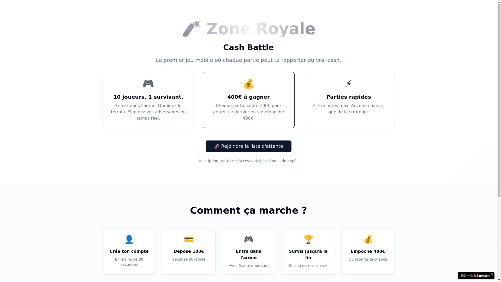website screenshot of https://arena-stake-royale.com/