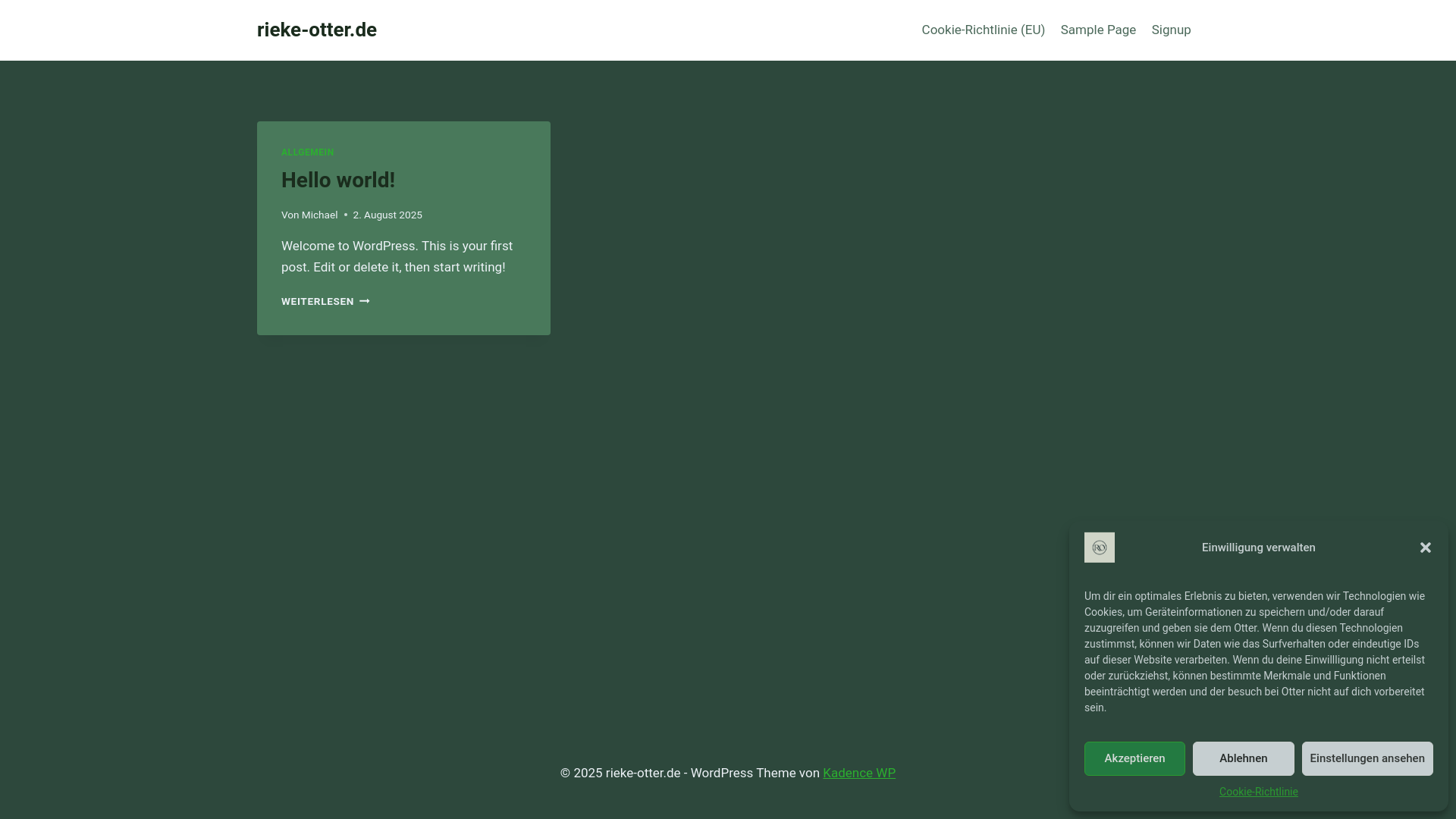 website screenshot of https://rieke-otter.de/