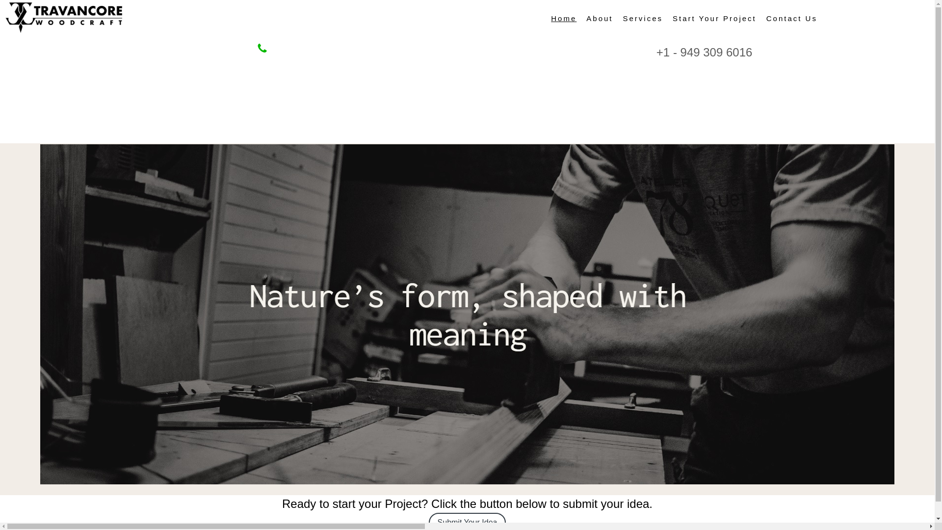 website screenshot of https://travancore-woodcraft.com/