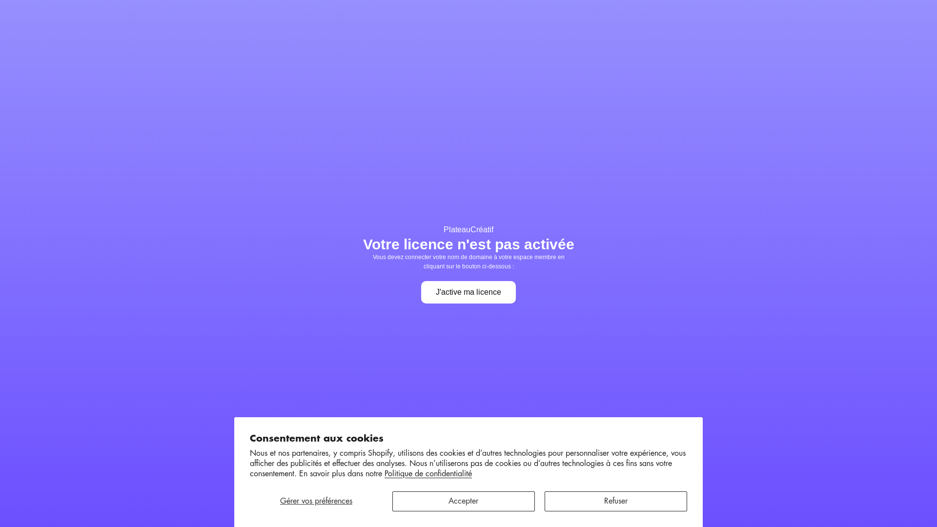 website screenshot of https://plateaucreatif.com/