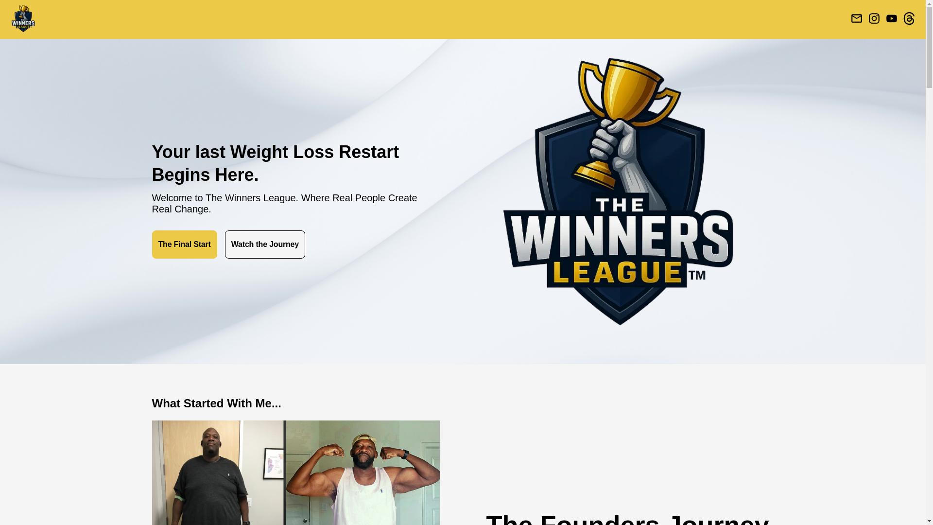 website screenshot of https://thewinnersleague.org/