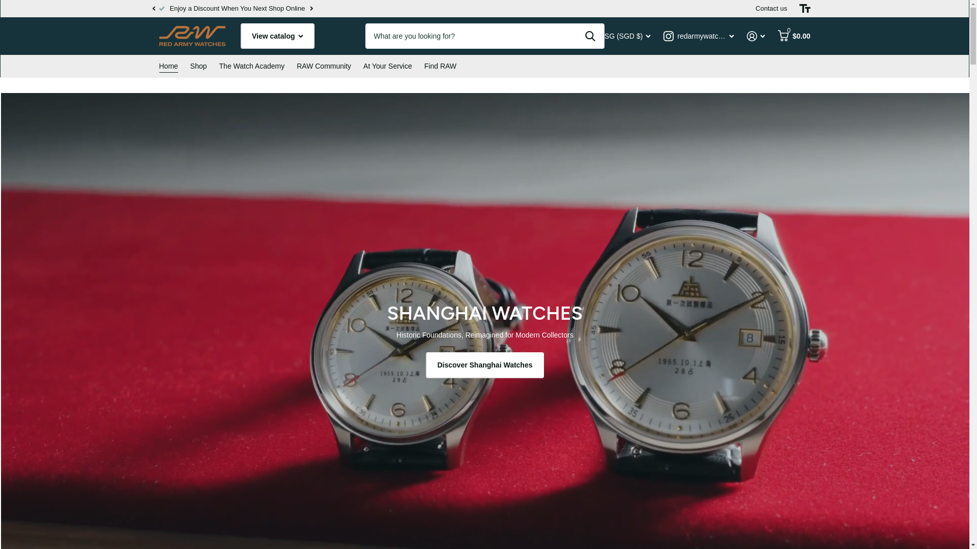 website screenshot of https://redarmywatches.com/