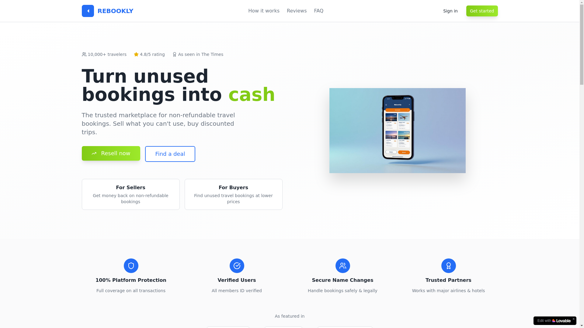 website screenshot of https://rebookly.app/