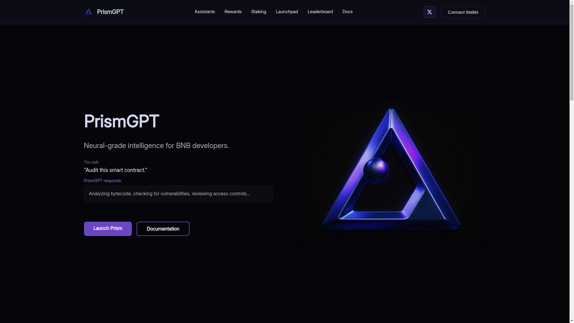 website screenshot of https://prismgpt.org/