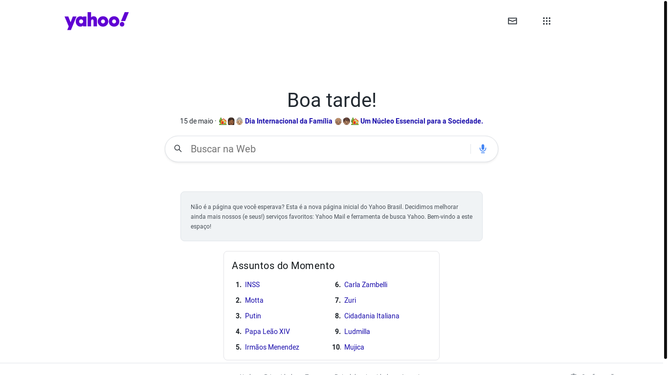 website screenshot of https://yahoo.com