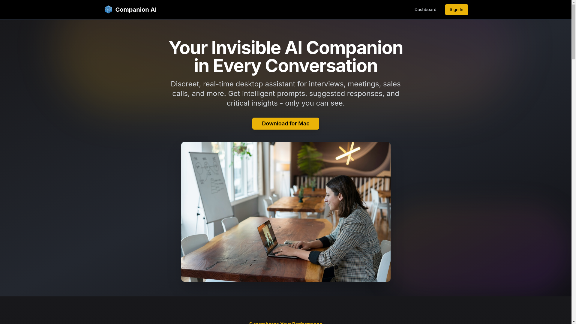 website screenshot of https://companionai.pages.dev/