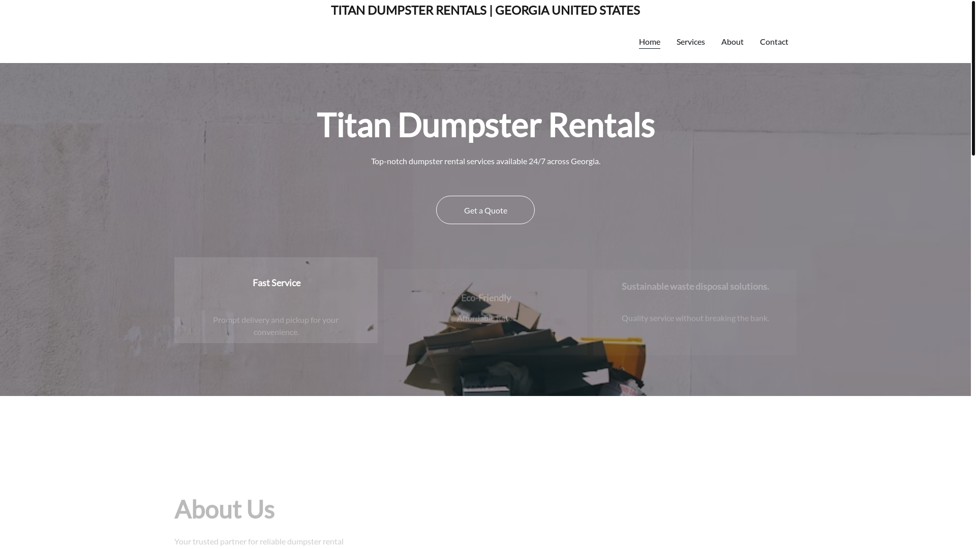 website screenshot of https://titandumpsterrentals.site/