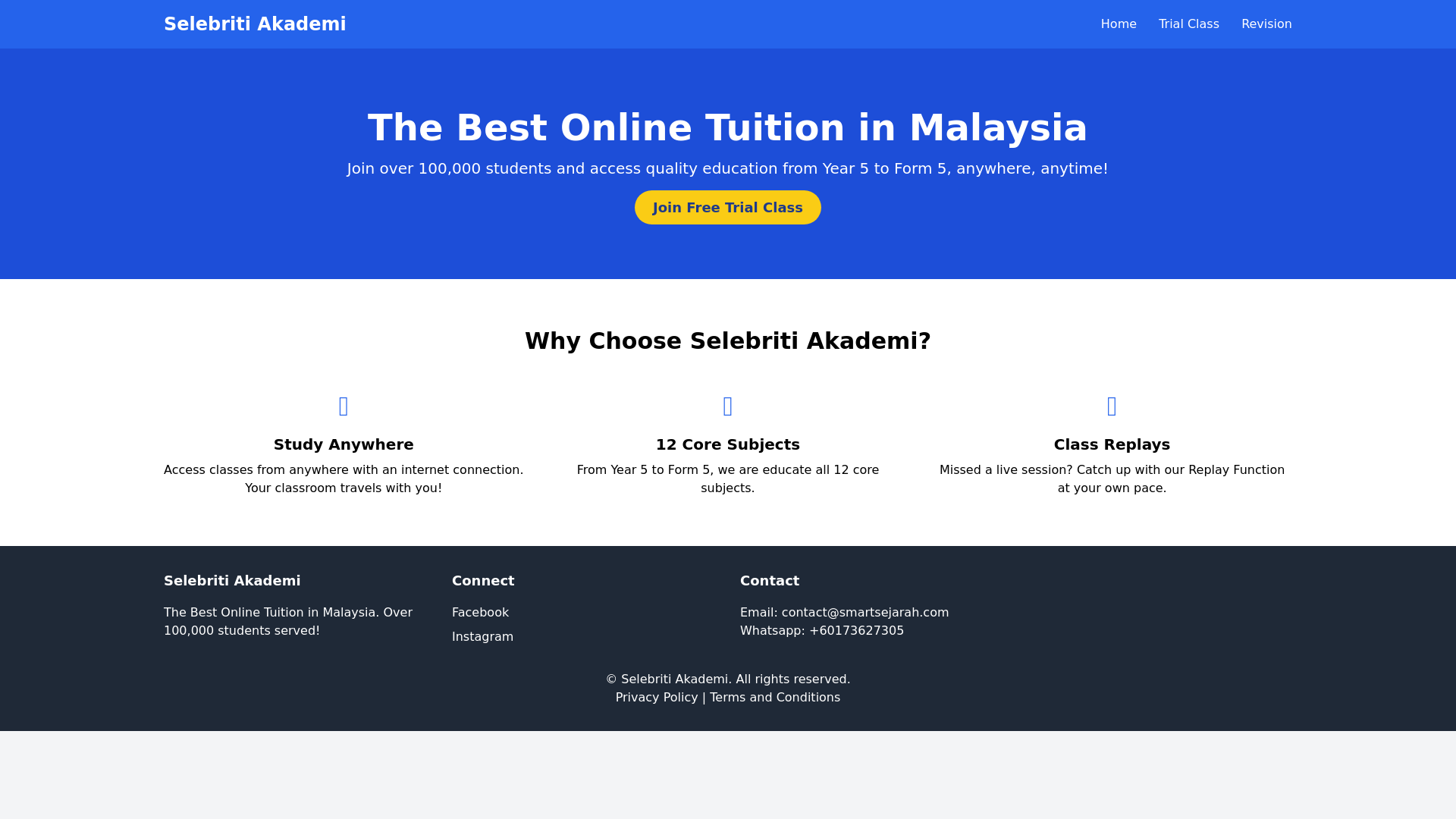 website screenshot of https://selebritiakademi.pages.dev/