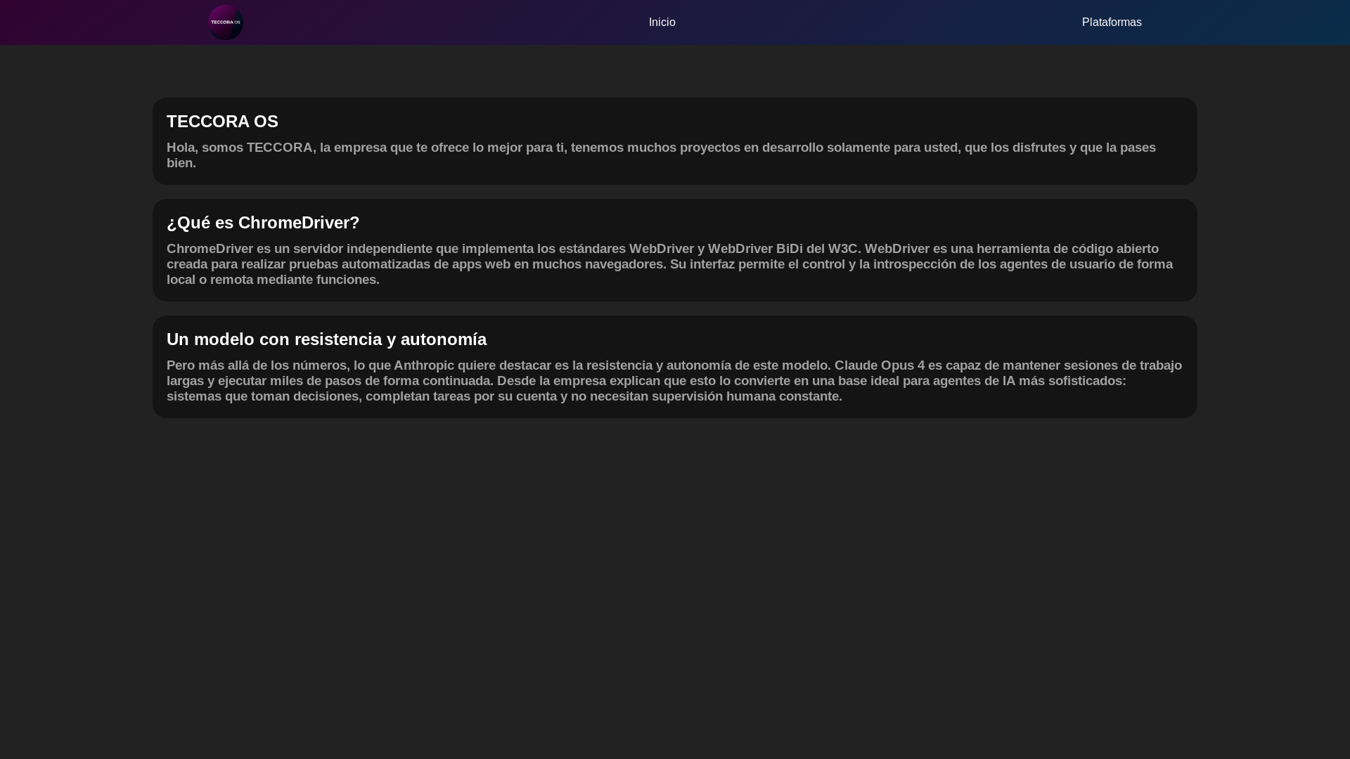 website screenshot of https://teccora.pages.dev/