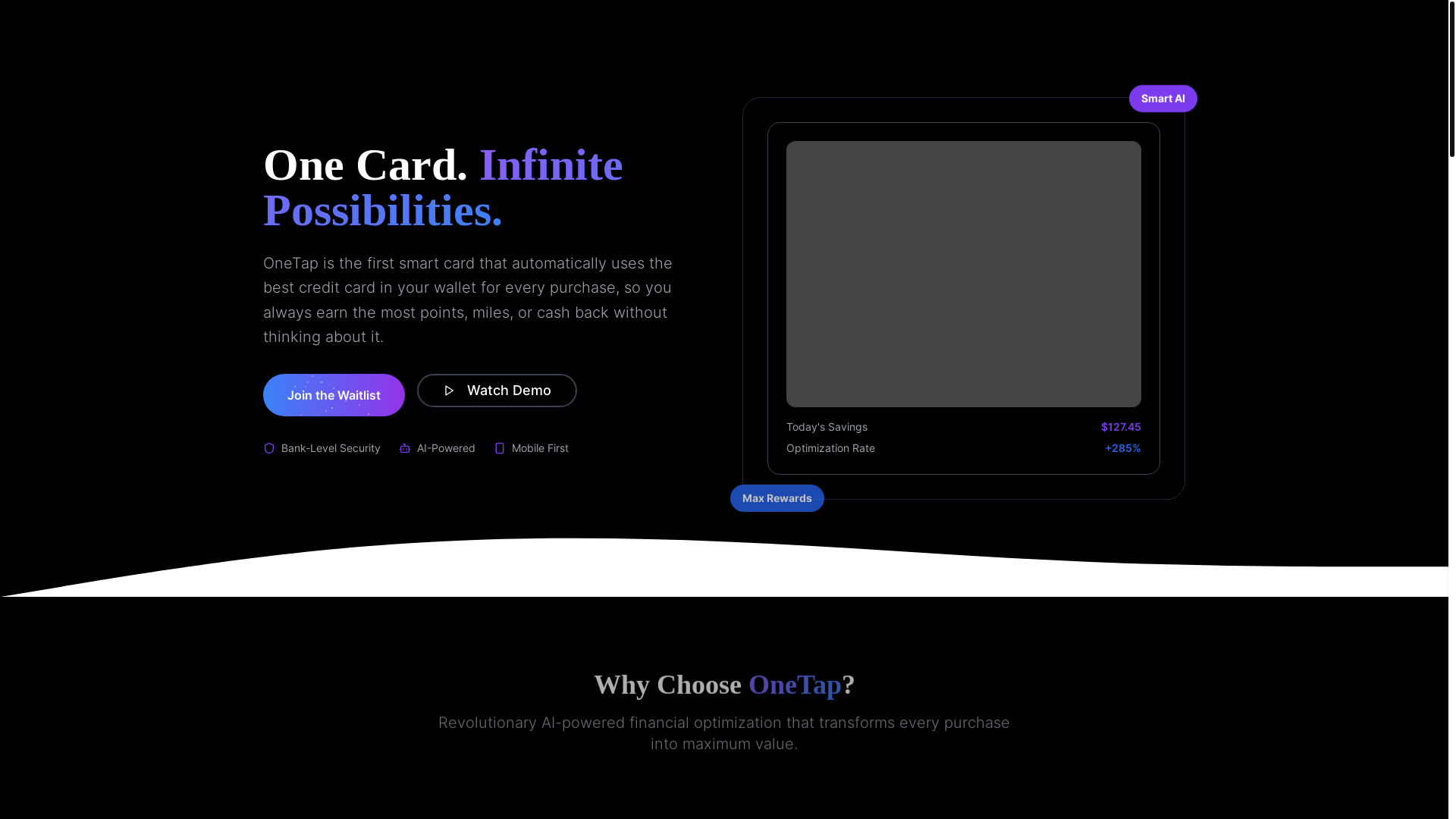 website screenshot of https://onetapai.net/