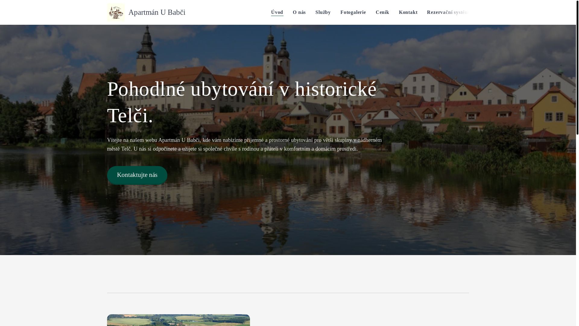 website screenshot of https://apartmanubabci.cz/