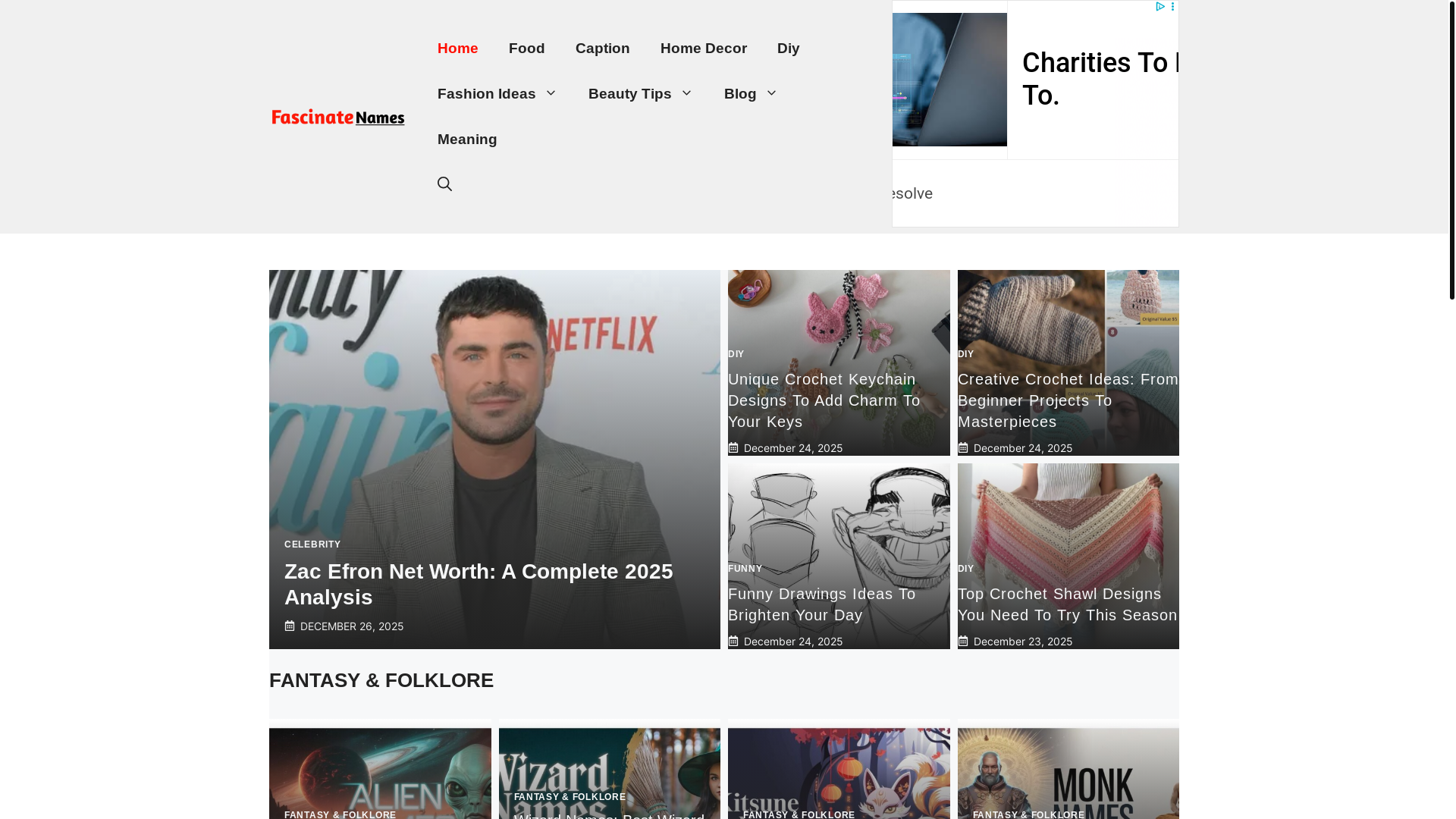 website screenshot of https://fascinatenames.com/