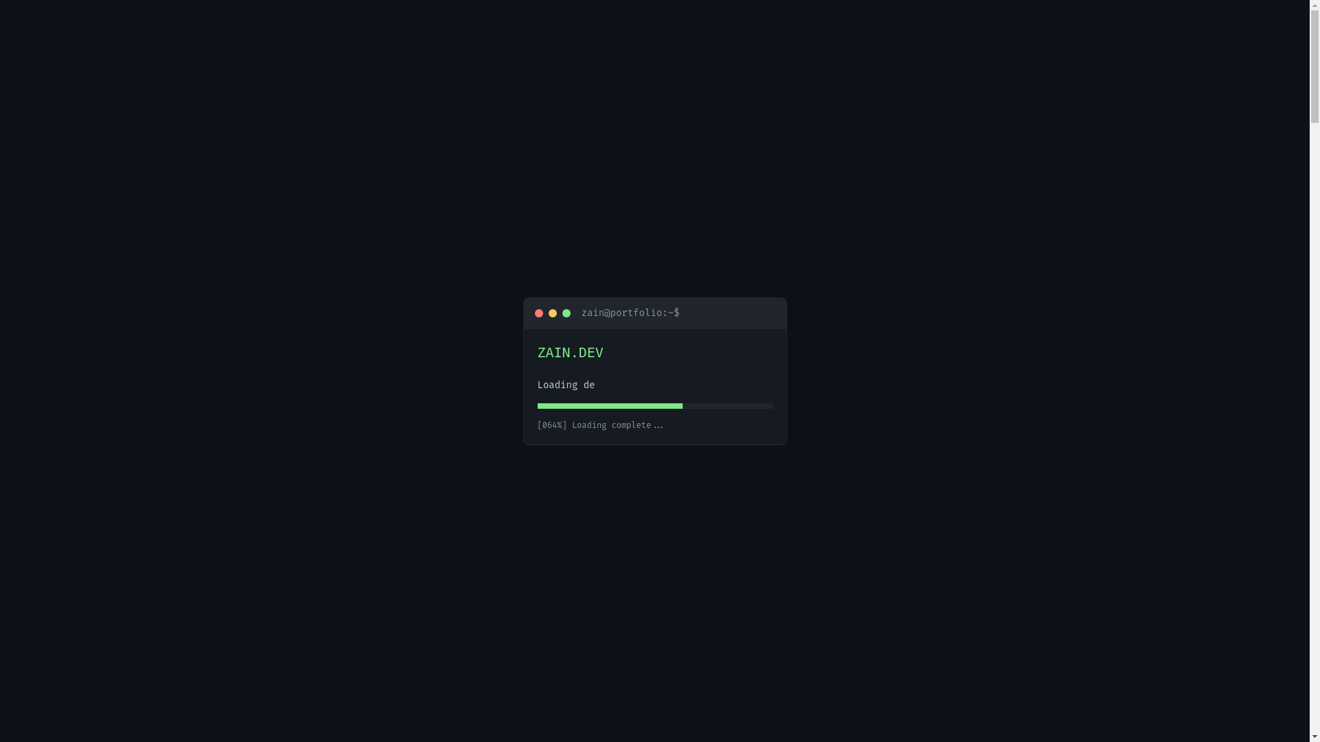 website screenshot of https://snzain.dev/