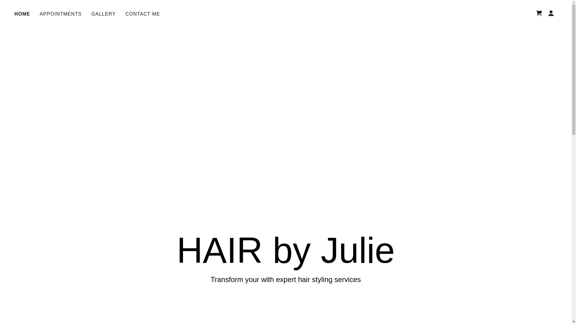 website screenshot of https://hairbyjulie.co/