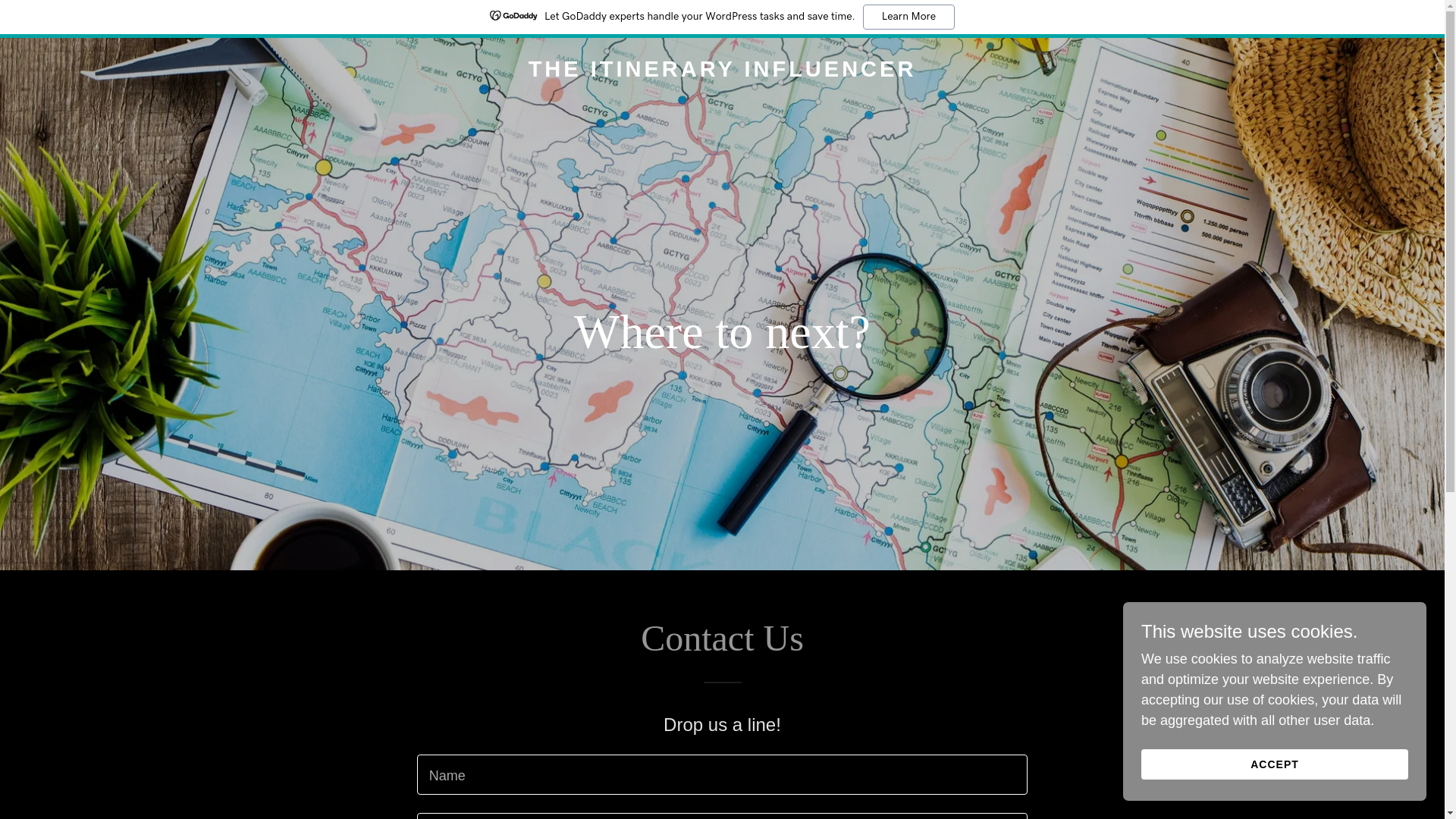 website screenshot of https://theitineraryinfluencer.com/