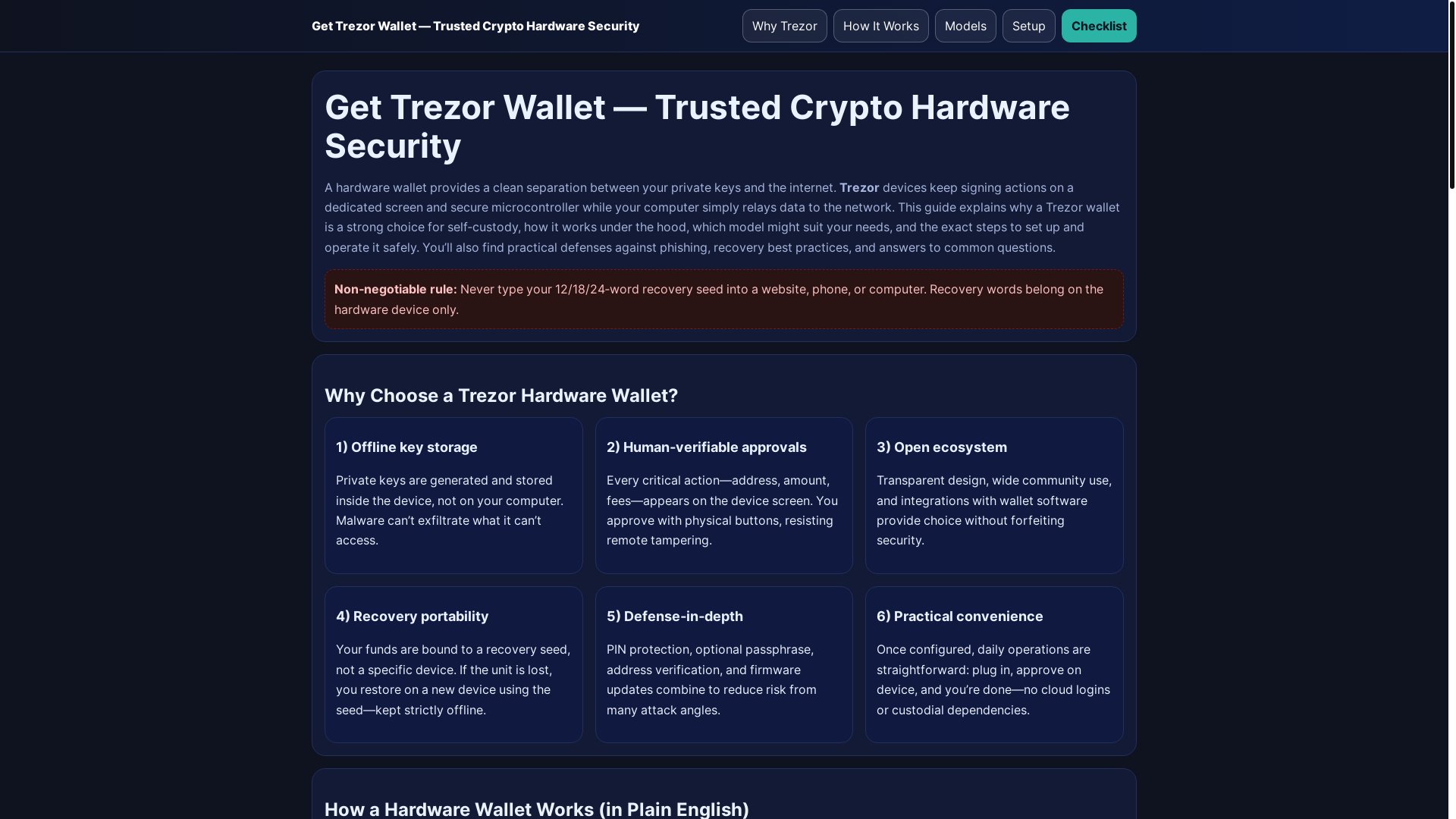 website screenshot of https://en-trezrwalite.pages.dev/