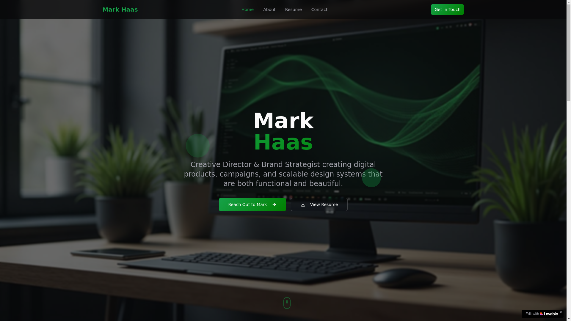 website screenshot of https://themarkhaas.com/