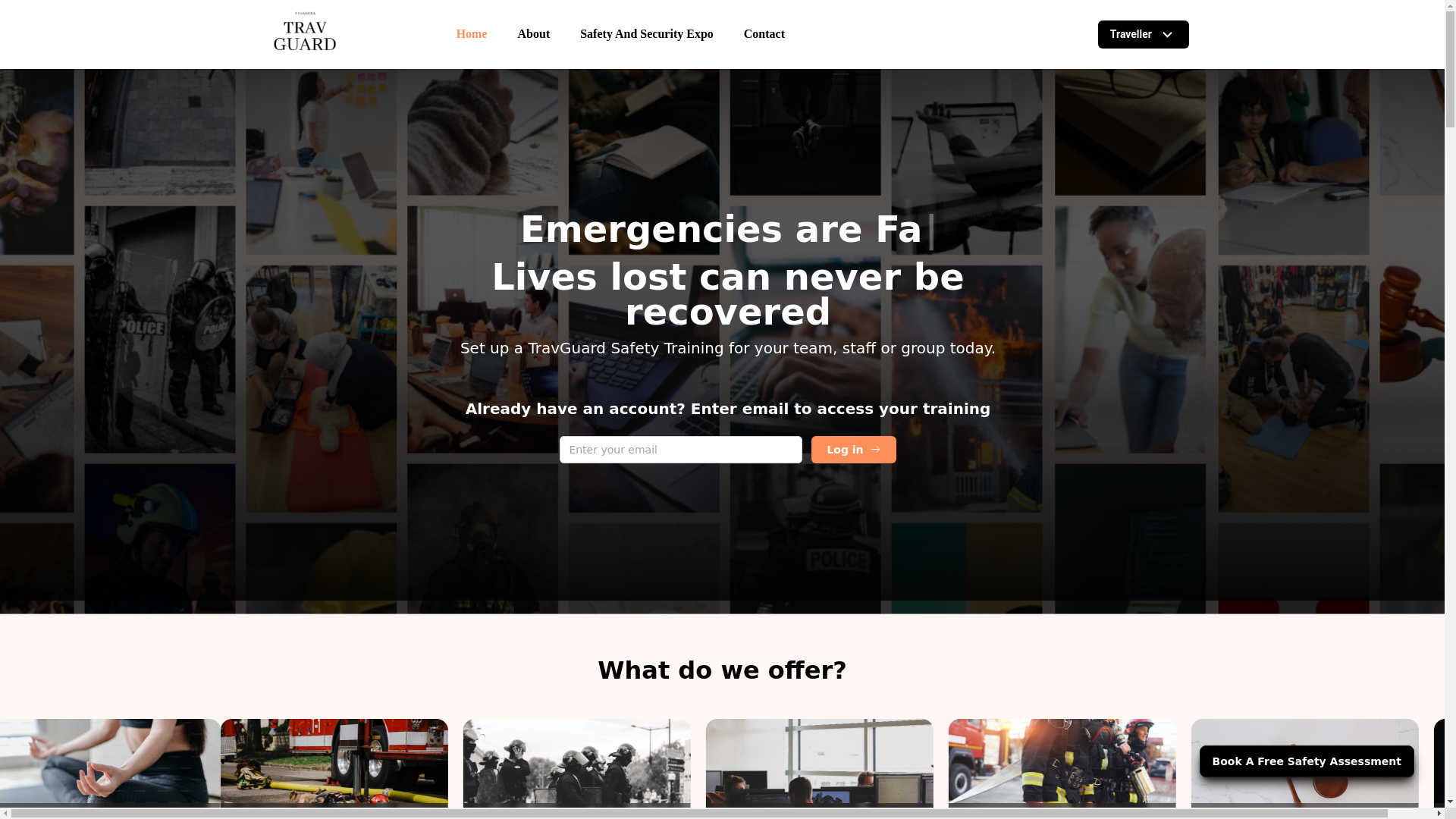 website screenshot of https://travguardportaldev.pages.dev/
