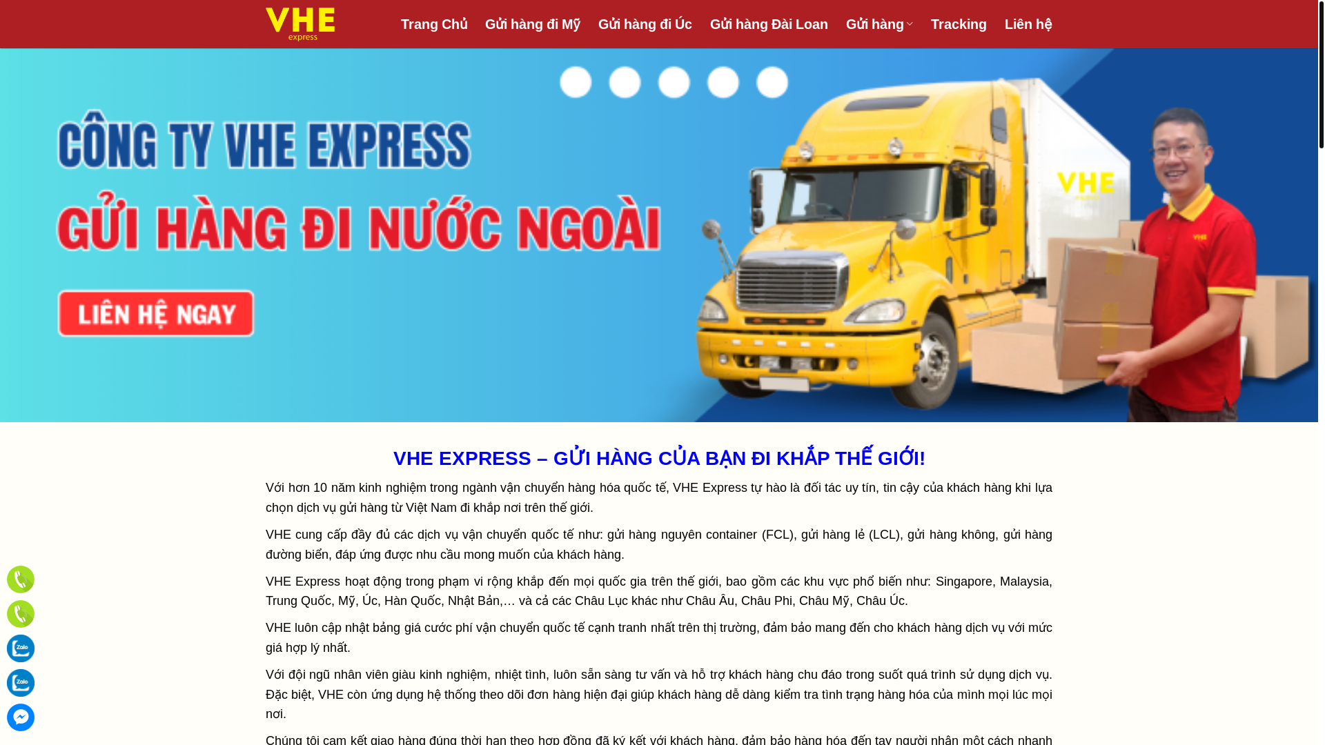 website screenshot of https://vhe-logistics.com.vn/