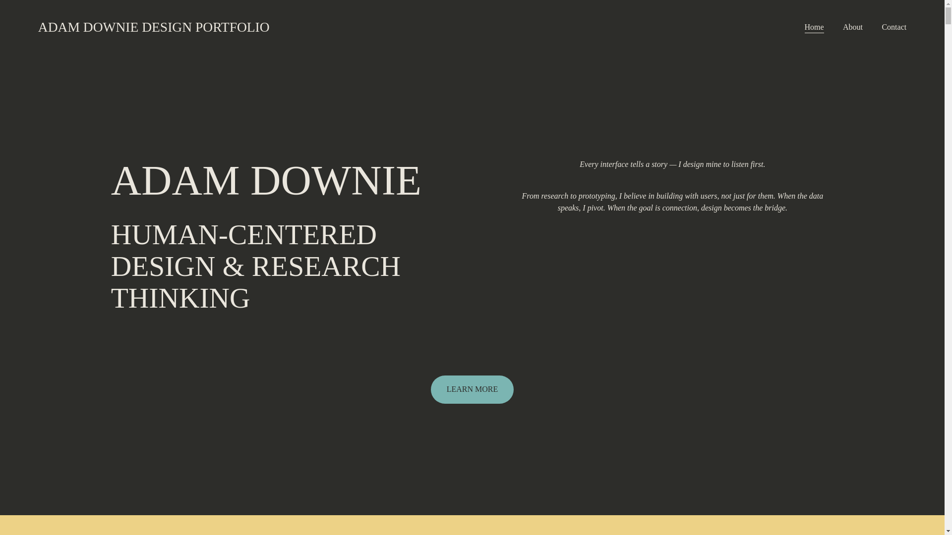 website screenshot of https://adamdowniedesign.com/