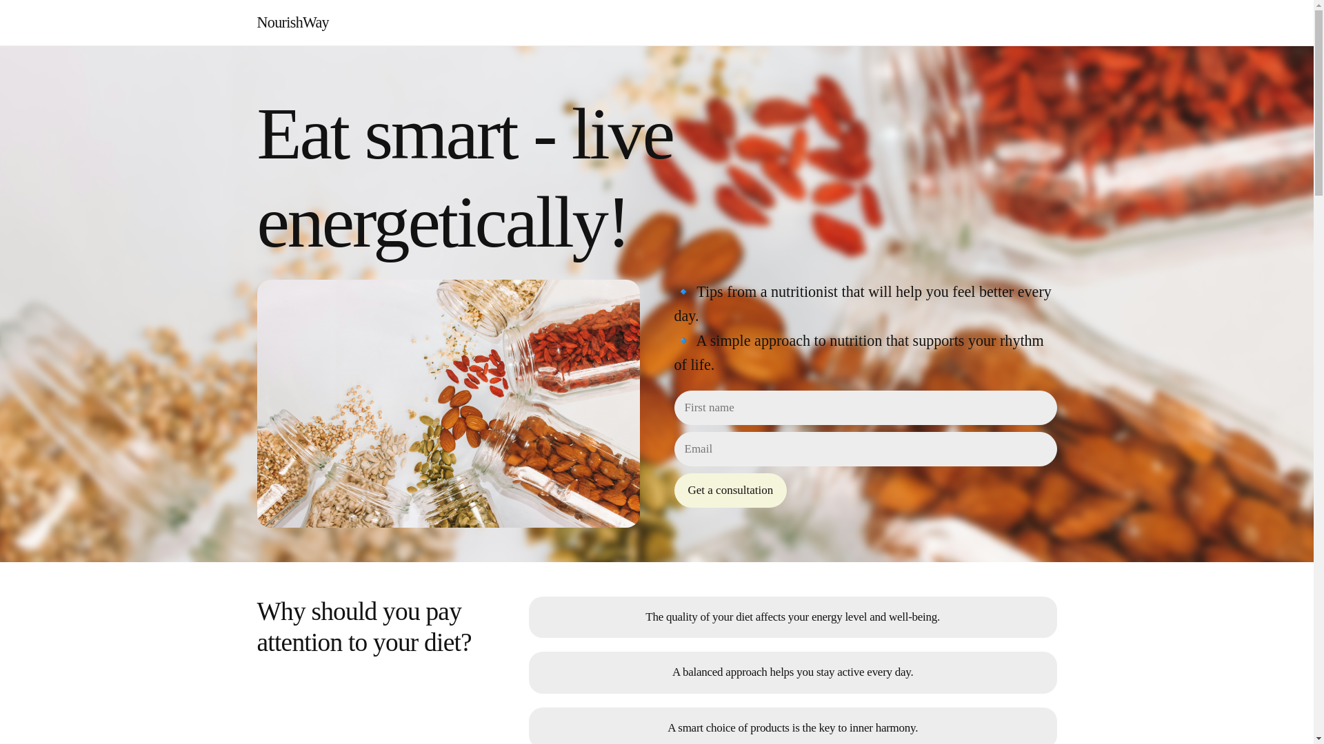website screenshot of https://nourishwayb.info/